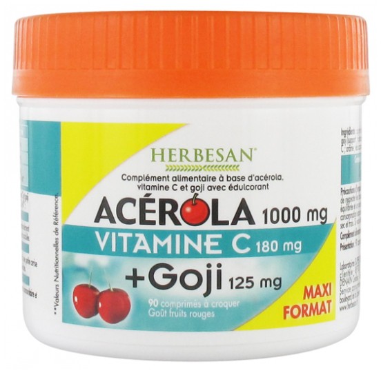 Herbesan Ацерола 1000 мг Витамин C 180 мг + Годжи 125 мг 90 таблеток