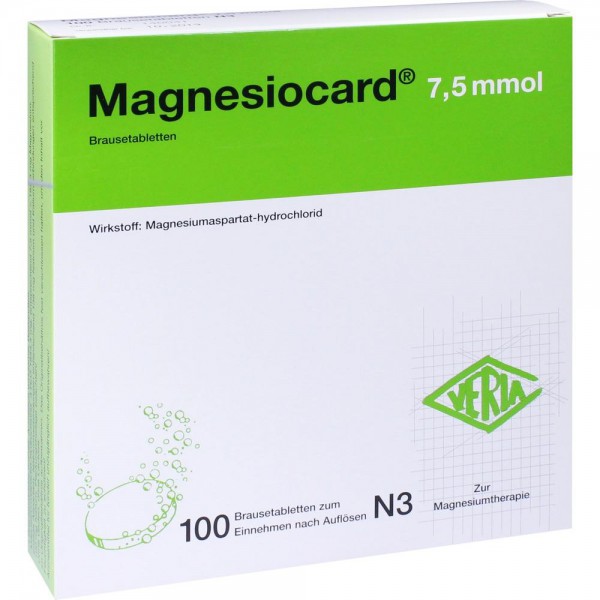Magnesiocard 7,5 Mmol Brausetabletten Магнезиокард 7,5 ммоль ,100 таблеток в пленочной оболочке