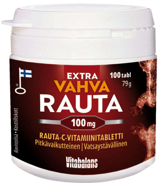 Rauta Extra Strong Iron   Раута Железо100 мг- длительного действия  ,100 таб.