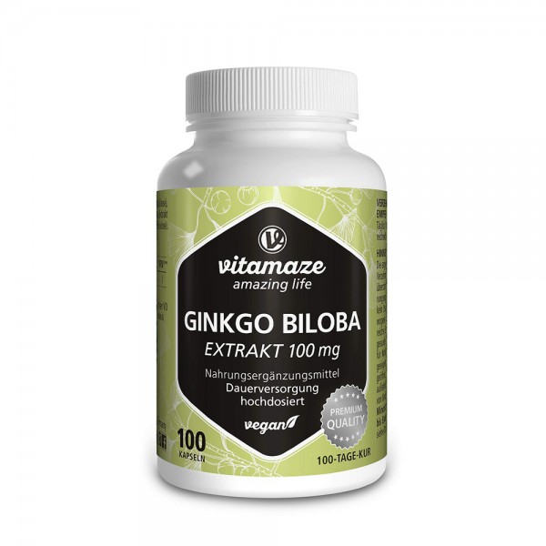 Гинкго билоба 100 мг веганские капсулы в высокой дозировке,100 шт