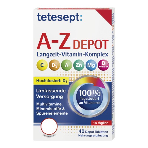 TETESEPT Vitamin A-Z Depot Filmtabletten  Витамин AZ Депо таблетки с пленкой 40 шт.