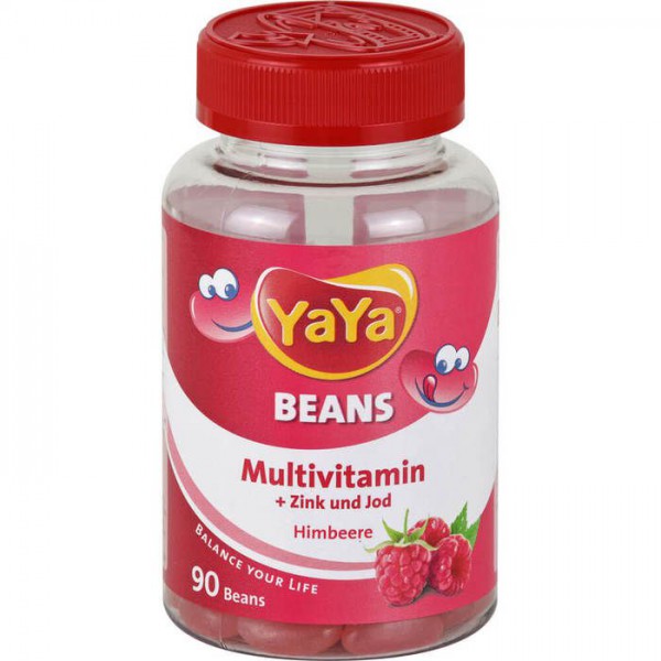 YAYA BEANS Жевательные драже с малиной, цинком и йодом ,90 шт