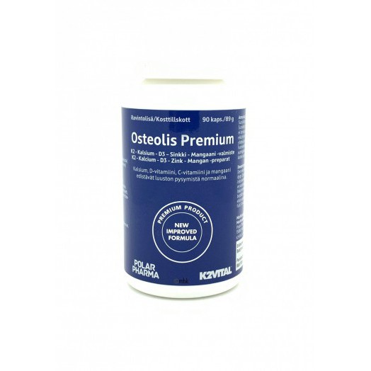 Osteolis Premium - kalsium-, D3-vitamiini ja K2-vitamiinivalmiste Кальций,витамин Д и витамин К 2,90 капсул