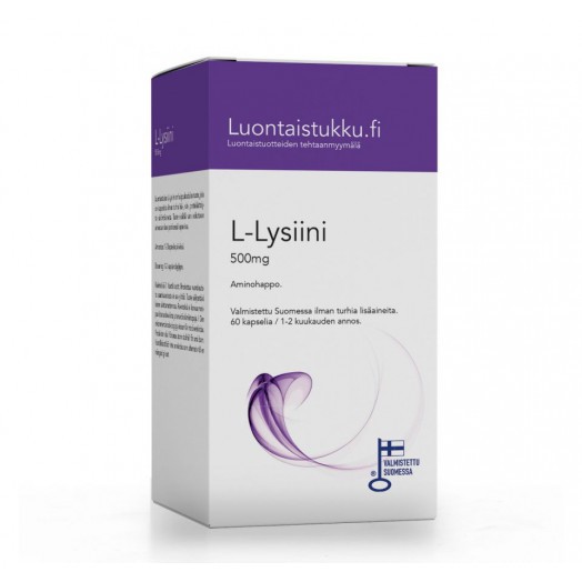 L-Lysiini  L-лизин 500 мг, 60 капсул