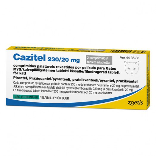 CAZITEL 230/20 мг антигельминт для кошек 2 таблетки