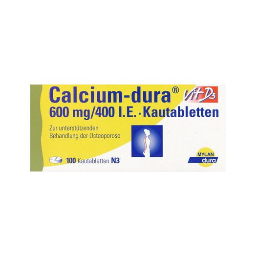 CALSIUM DURA Vit D3 600 мг / 400 МЕ Кальци дура жевательные таблетки 100 шт