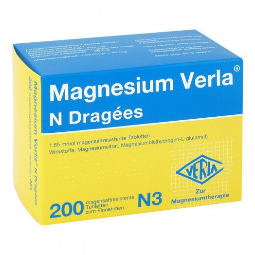 MAGNESIUM VERLA N Dragees Мегнезиум верла драже,200 шт