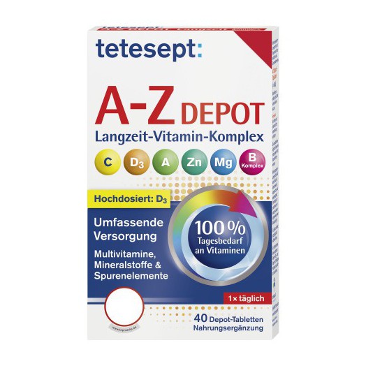 TETESEPT Vitamin A-Z Depot Filmtabletten  Витамин AZ Депо таблетки с пленкой 40 шт.