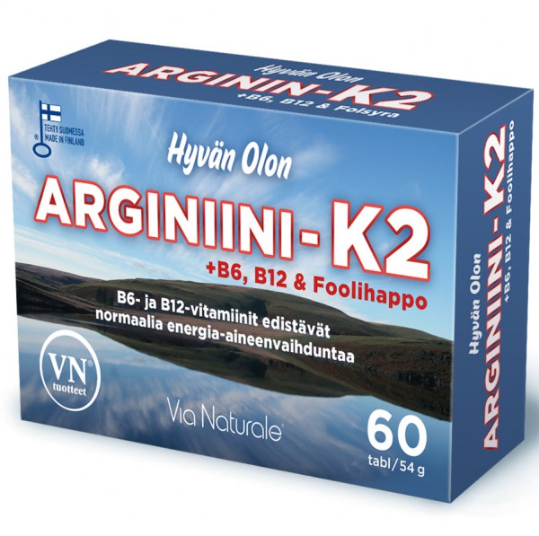 Via Naturale Hyvän Olon Arginiini-K2 Аргинин-К2 для хорошего самочувствия
