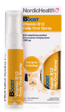 Nordic Health Boost B12 Daily Oral Spray - B12 Витамин B 12 в спрее,25 мл