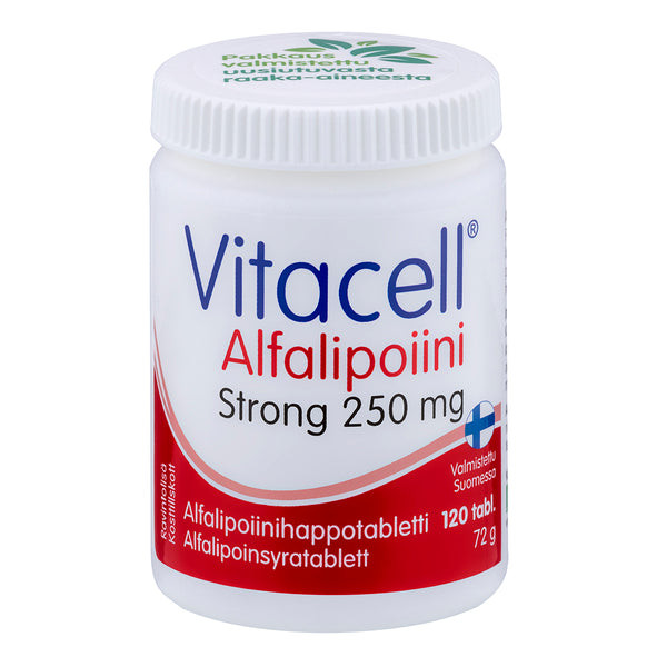 Vitacell Alfalipoiini Strong Витасел Альфа-липоевая кислота 250 мг 120 шт.