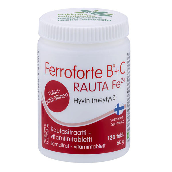 Ferroforte B + C Rautasitraatti-vitamiini Феррофорте железо с витаминами В и С,120 таб