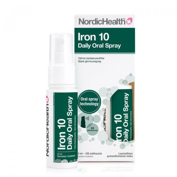 Nordic Health Iron 10 Daily Oral Spray Железо в форме спрея 25 мл