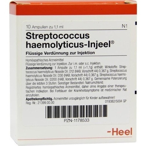 STREPTOCOCCUS HAEMOLYTICUS Injeel Ampullen ГЕМОЛИТИЧЕСКИЙ СТРЕПТОКОКК в ампулах,10 шт 