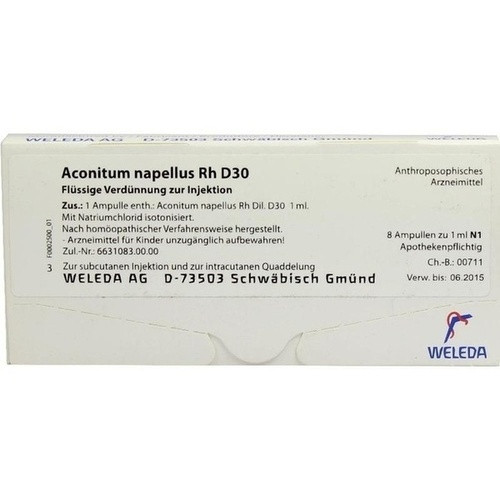 ACONITUM NAPELL RH D30,8x1 ml АКОНИТУМ НАПЕЛЬ RH D30,8x1 мл