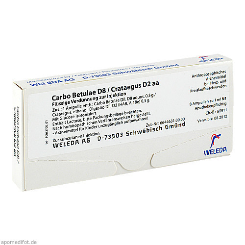 CARBO BETULAE D 8 CRAT D 2,8x1 ml БЕРЕЗОВЫЙ УГОЛЬ Д 8 ЯЩИК Д 2,8x1 мл