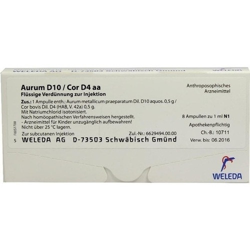 AURUM D10 COR D 4 AA,8x1 ml ЗОЛОТО D10 СЕРДЦЕ D 4 AA,8x1 мл