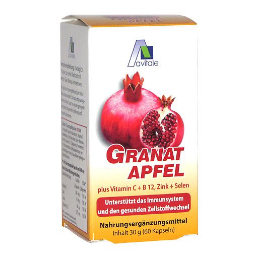 Granatapfel экстракт граната с вит С ,селеном ,цинком и вит B 12 600 мг 60 капсул
